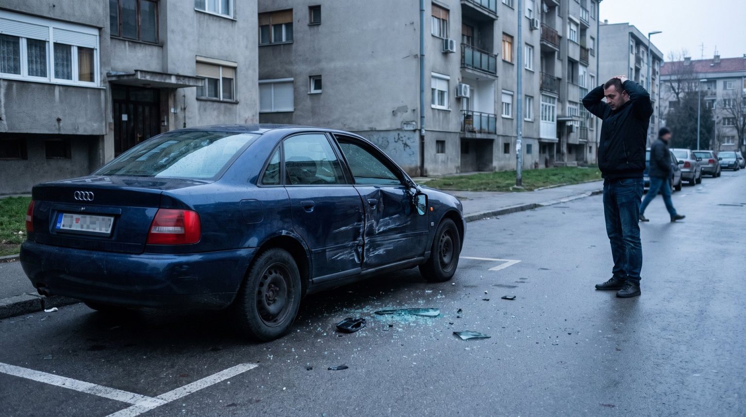 Oštećenje na parkiranom vozilu koje je napravilo nepoznato vozilo